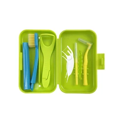 Compact Oral Care Travel Kit with Interdental Brush and Tongue Scraper (B Style Green)
