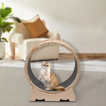 95*104*40cm Pet Treadmill, Cat Exercise Wheel, Natural Wood, Silent Running Toy, Treadmill Roller 2