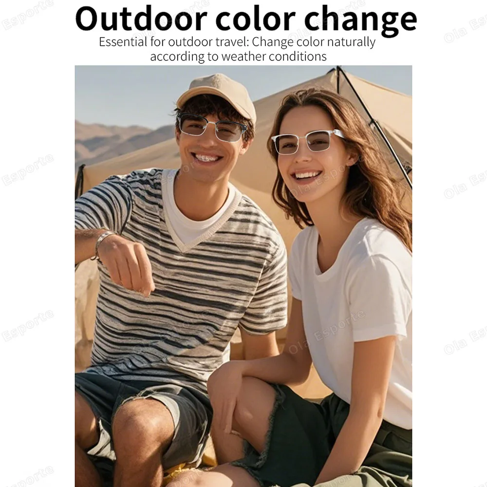 Ola Esporte Bluetooth Smart Glasses Automatic Adjustment AI Voice Music Eyewear Waterproof Call Eyeglass For Anti-blue Light New