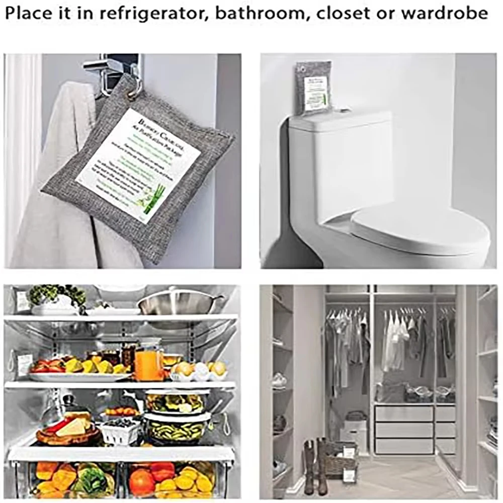 1PC Bamboo Charcoal Air Purifying Bag, 200g Natural Air Freshener Bags Car Home Natural Bamboo Charcoal Air Purifying Bag