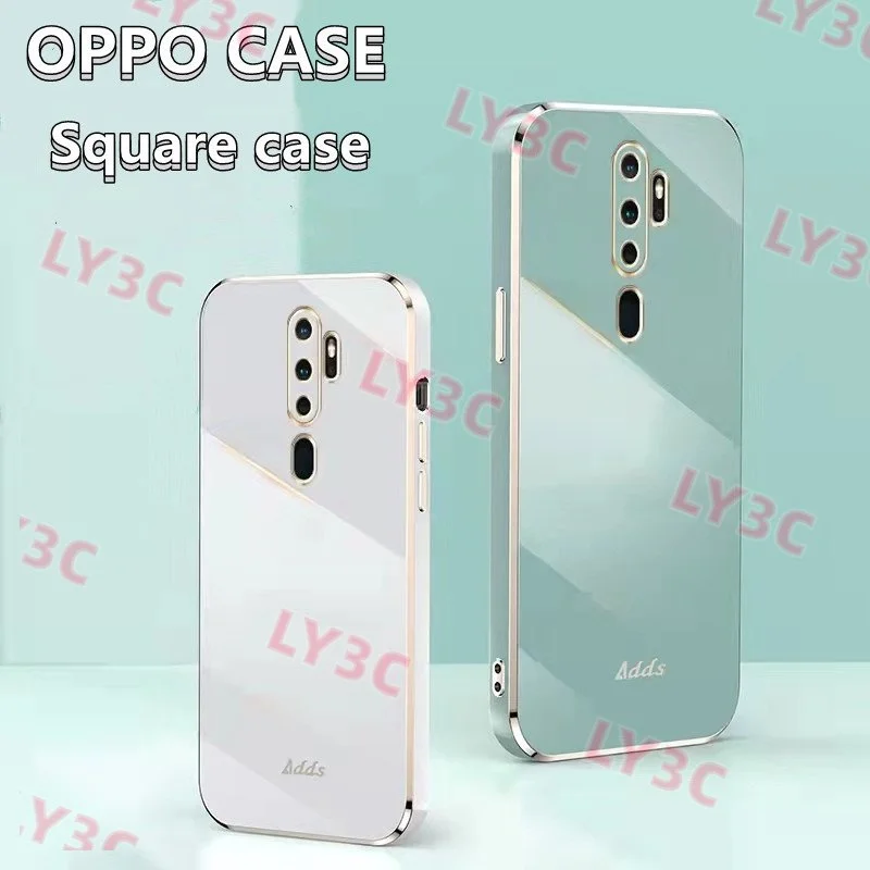 Custodia Per Oppo A5 / A9 / A3S / A5S / A12 / F9 / A71 / A37 Placcatura Copertura Antigoccia In Silicone Con Bordo Dorato