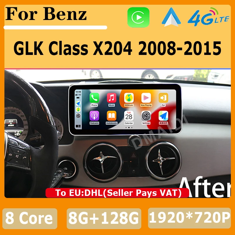 

Android AUTO Carplay For Mercedes Benz GLK X204 2008-2015 GPS Navigation Car Video Player Bluetooth Multimedia Screen 4G WIFI