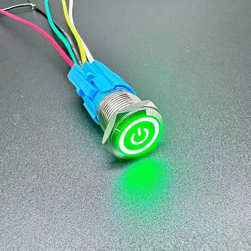 12/16/19/22MM Waterproof Metal Push Button Switch LED Light Momentary Latching Car Engine Power Switch  5V 12V 24V 220V Red Blue - Image 12