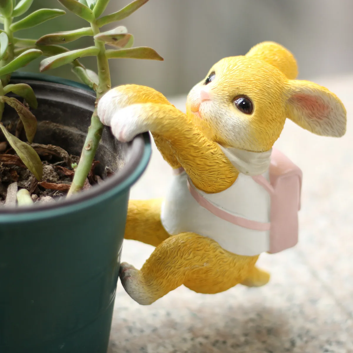 Flower-Pot-Hugger-Resin-Garden-Figurine-Animal-Planter-Edge-Hanging ...