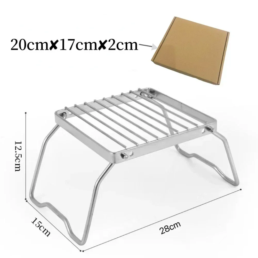 Outdoor Stainless Steel Stove Holder Mesh Baking Tray Holder Camping Portable Pot Holder Folding Mini Barbecue Rack Pot Rack