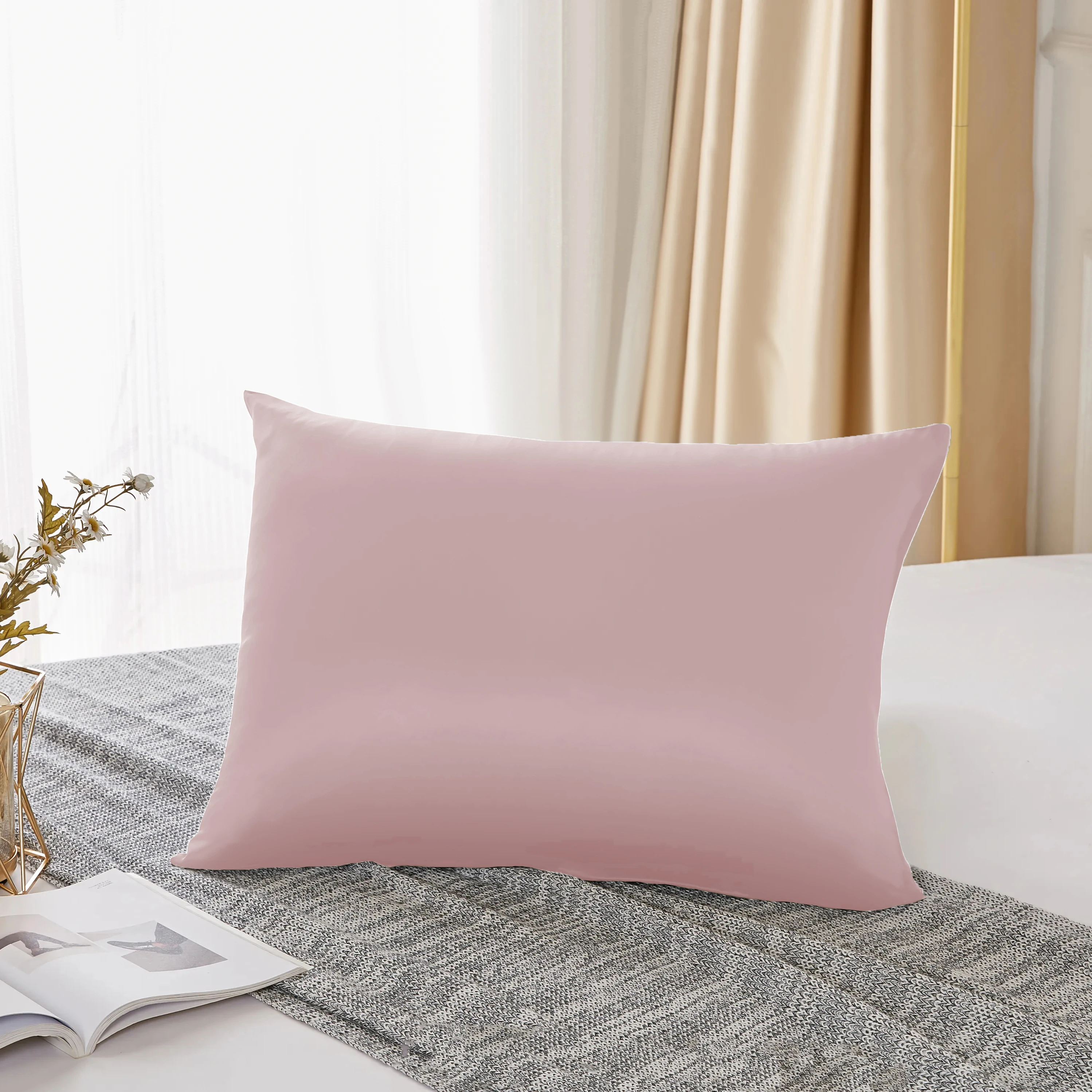 25 Momme 100% Natural Mulberry Silk Pillowcase,Both Sided Pure Silk Pillow Cover Gifts for Women,Pure Silk Pillowcsae For Hair 3