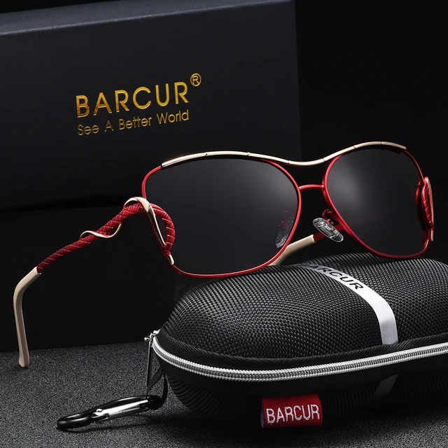 BARCUR-Lunettes de soleil polarisées vintage pour femmes, accessoires de marque à la mode, décontractées, en déclin, en métal, UV400 1