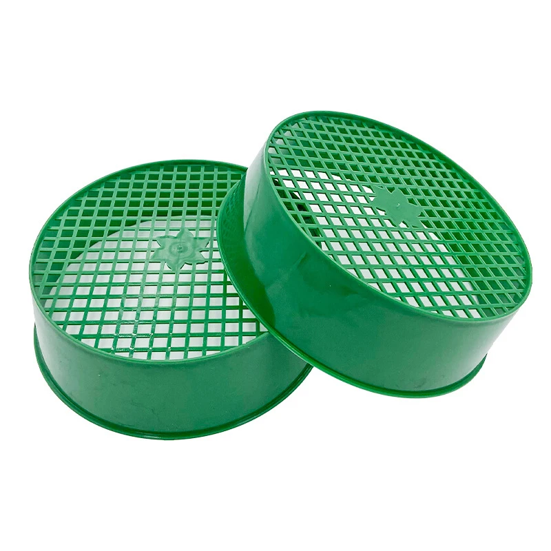 Green Round Garden Sieve Plastic Riddle Stone Sand Seedling Mesh Garden Tool Soil Gardening Screen Seedling Cultivation Network hydroponic planting tools