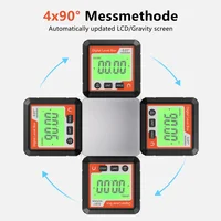 4 x 90° Digital Level Angle Gauge LCD Magnetic Angle Finder Inclinometer Mini Electronic Protractor Inclinator Level Meter 2