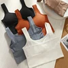 1 PCS Sports Bra Sweat Resistant Fitness Women Underwear Seamless Yoga Bra Shockproof Crop Top Push up Bra Gym Casual Vest 4