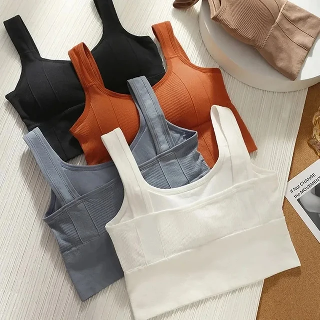 1 PCS Sports Bra Sweat Resistant Fitness Women Underwear Seamless Yoga Bra Shockproof Crop Top Push up Bra Gym Casual Vest 4