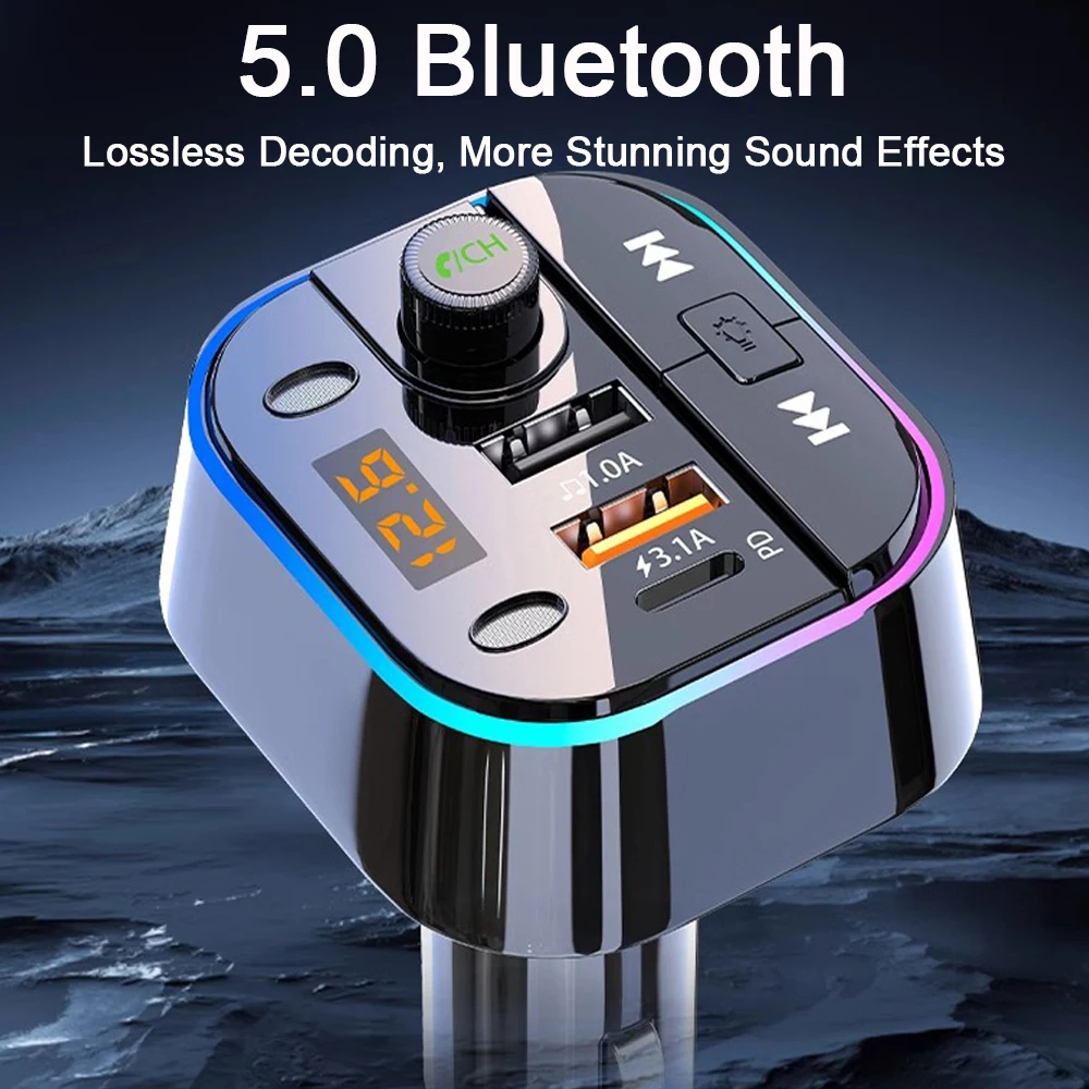 Car Mobile Phone Super Fast Charger Bluetooth Music Player