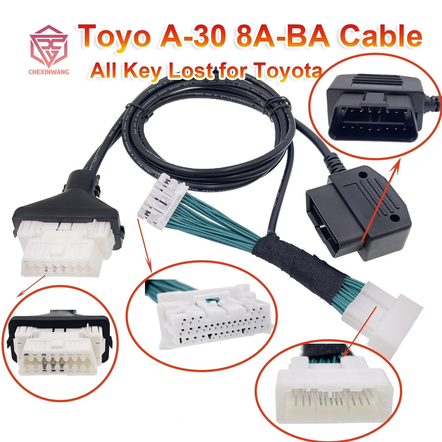 

A-30 Cable 8A-BA for Toyota 8A-BA 4A Smart Key Cable for OBDSTAR Autel IM508 IM608 K518 Xhorse Key Tool Plus for TMLF19T TMLF19D