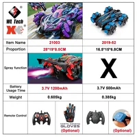 WLtoys F1 Drift RC Car With Led Lights Music 2.4G Glove Gesture Radio Remote Control Spray Stunt Car 4WD Electric Children Toys 2