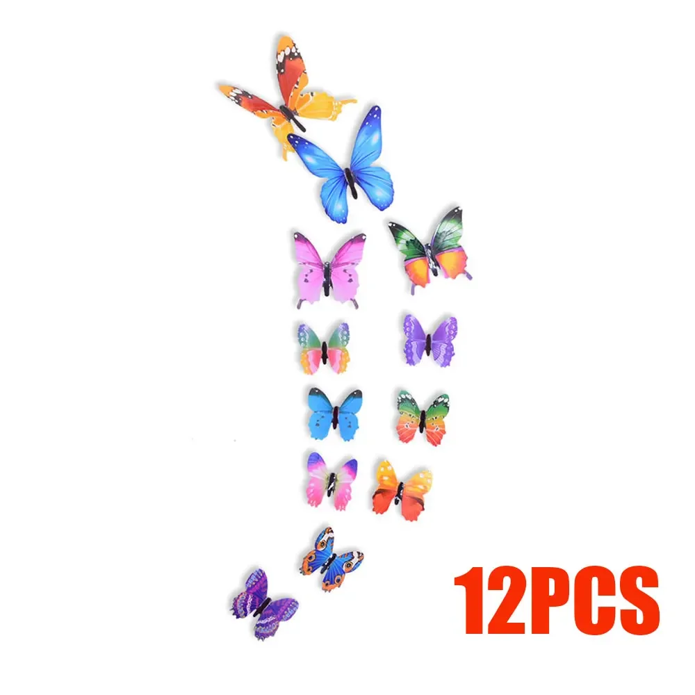 12pcs Luminous 3D Butterfly Wall Sticker for Kids Bedroom Home Living Room Fridge Decal Party Gathering Props Glow in Dark