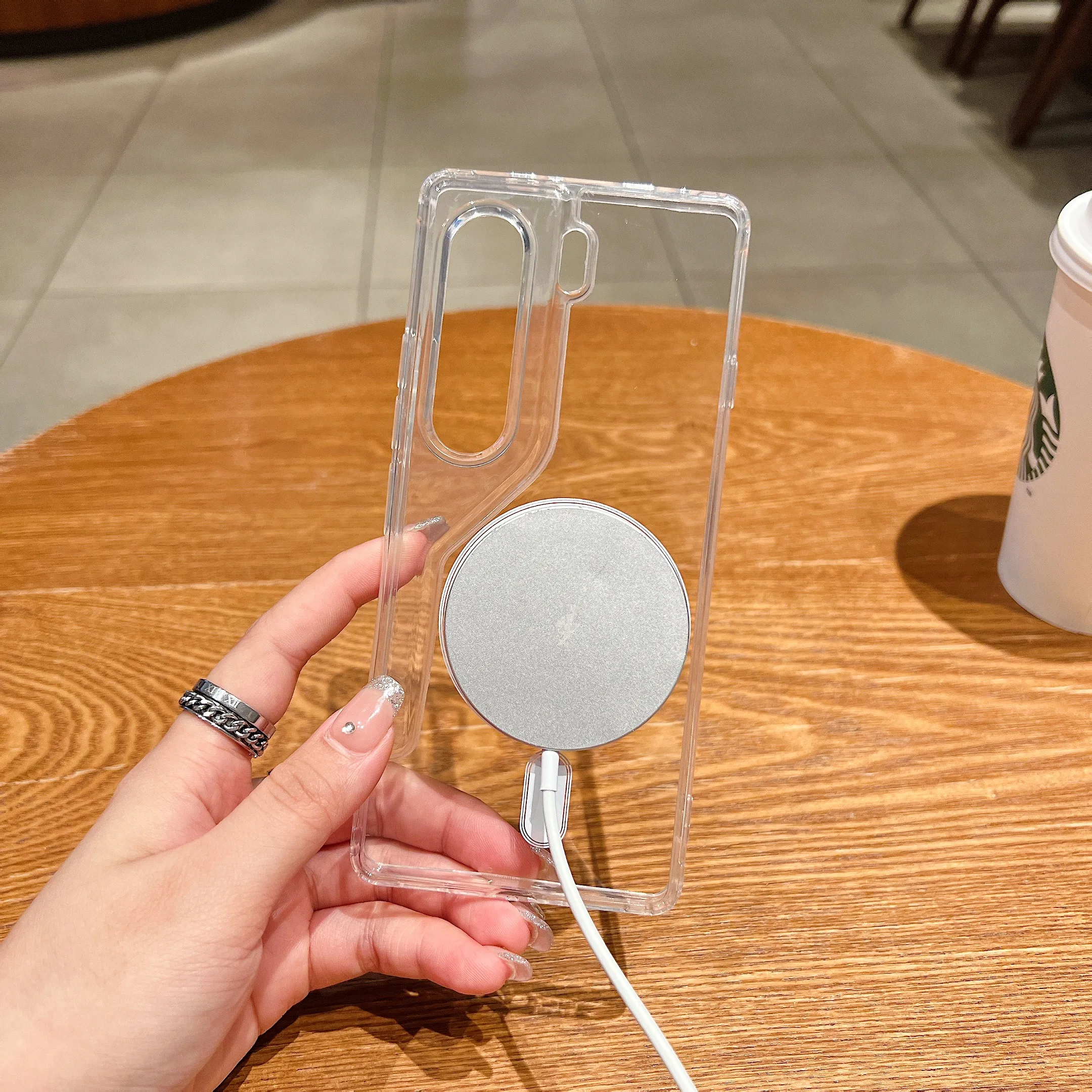 Magnetic Crystal Clear Acrylic Back Case - Shockproof and MagSafe-Compatible Cover