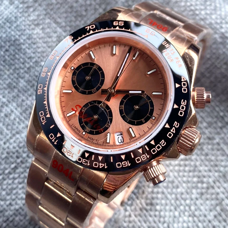 VK63-メンズクォーツムーブメント腕時計,クロノグラフ,サファイア