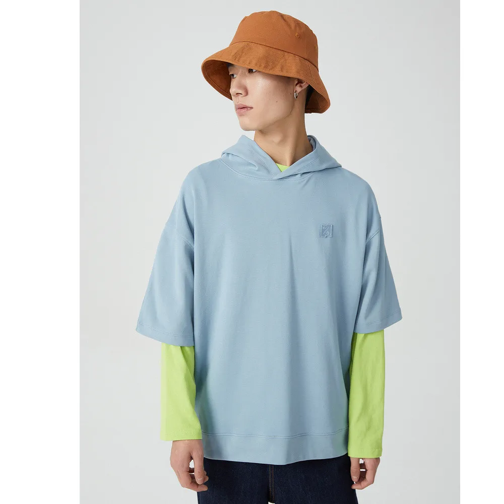 Metersbonwe Hoodies For Men Women Casual Short-Sleeved Pullover Male and Female Street Hoodies Loose Student Couple Hoodies
