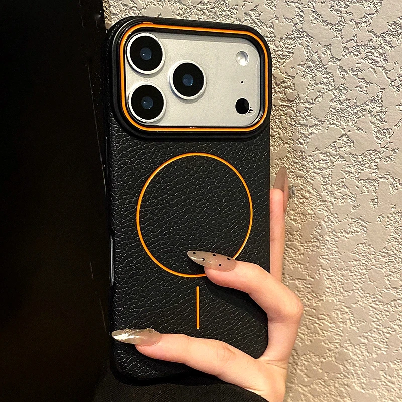 Luxury Magnetic Matte Leather Phone Case For Iphone Series_voghion.com