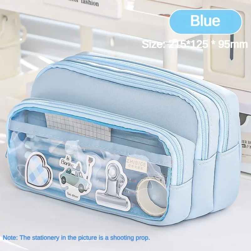Transparent Large Capacity Multifunctional Pencil Case & Stationery Storage Bag