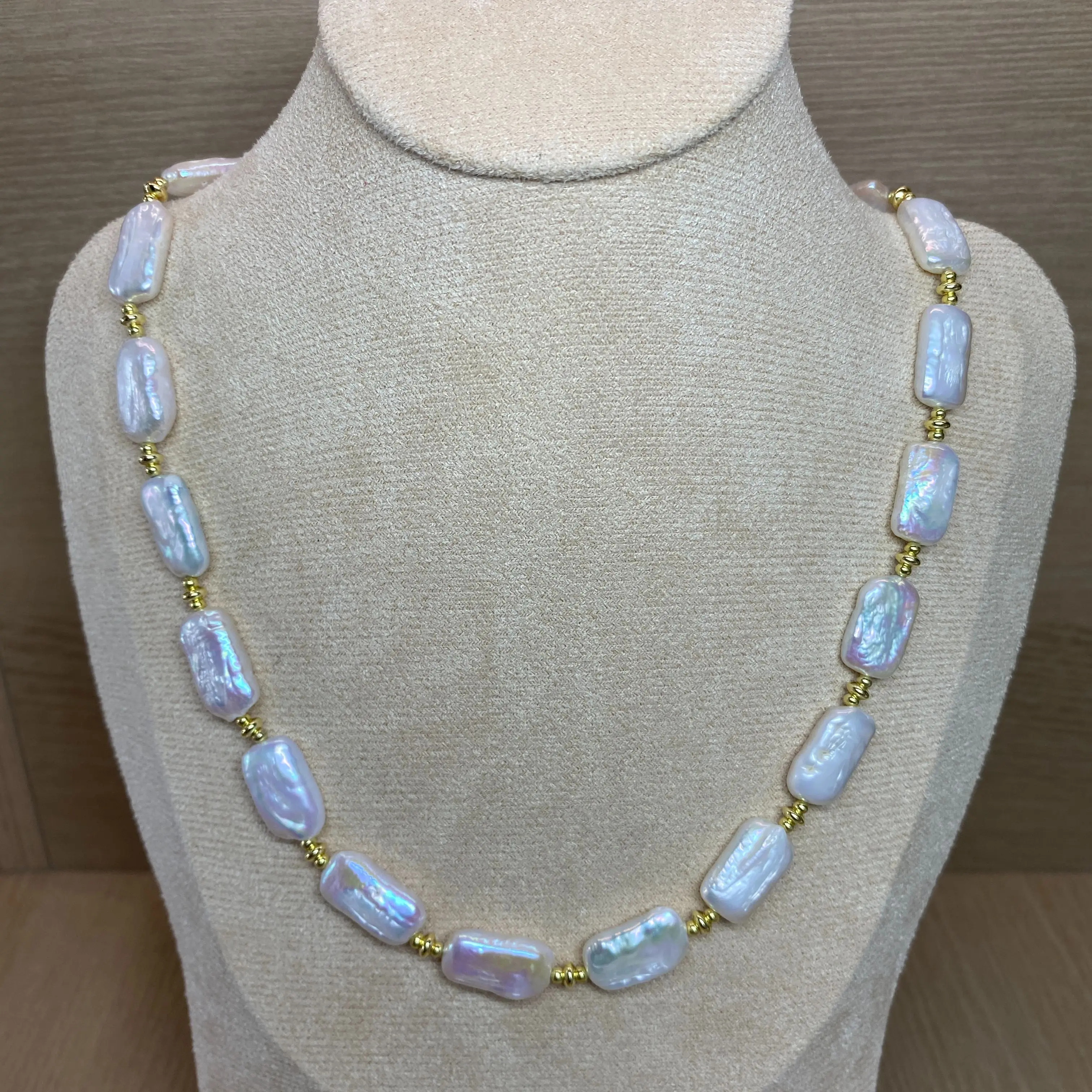 

Baroque Pearl Necklace Real Natural Rectangle Pearl Women Freshwater Pearl Elegant Choker Boho Collier Mom Gift Wedding Jewelry