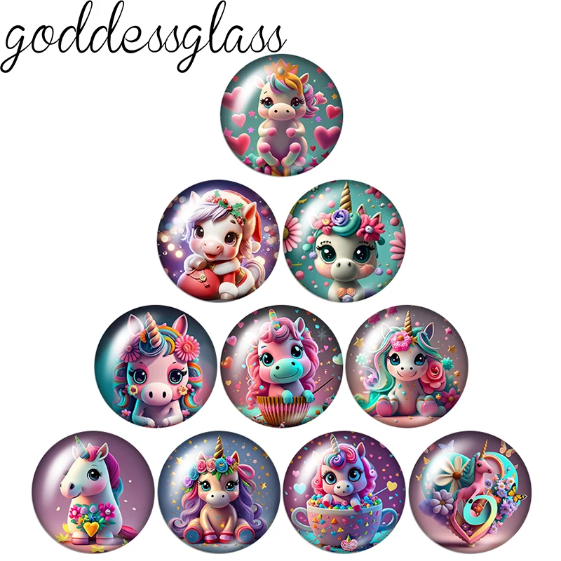 Miniblings Orecchini Clip Unicorno Cabochon – Fatto A Mano A Berlino, 13 Mm, Idea Regalo