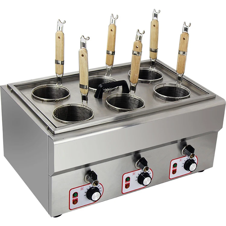 Restaurant Gas Pasta Boiler Processing Machine With Strainer Spaghetti Noodle Cooker