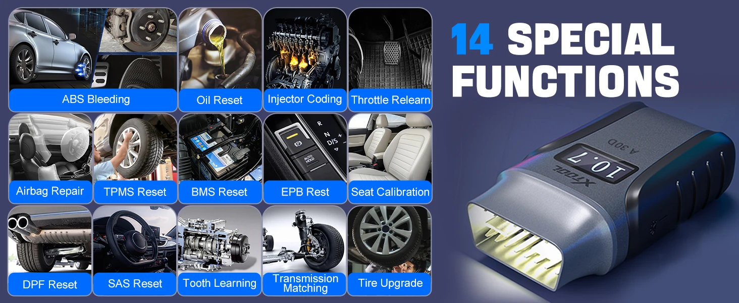 Xtool A30D Obd2 Auto Diagnostic Scan 19 Special Functions