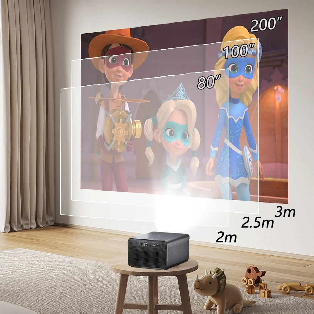 Mini projector Portable projector Video projector Jenovox M3000 Pro DLP Projector Produce by Changhong 1080P Projector Support 4K Video Home Theater 3D Android Smart TV With MEMC