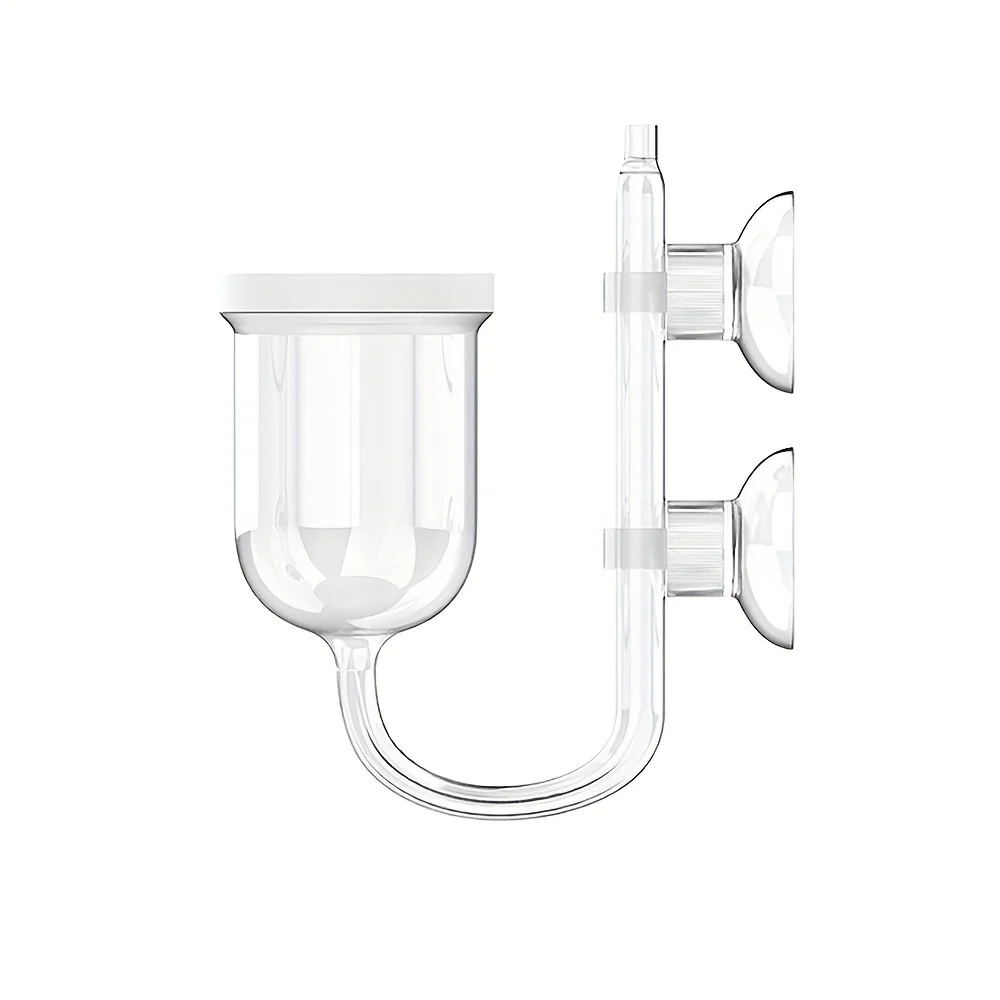 Aquarium Glass CO2 Atomizer Diffuser Bubble Counter with Suction Cup for Aquarium Planted Fish Tank Supply Accessories