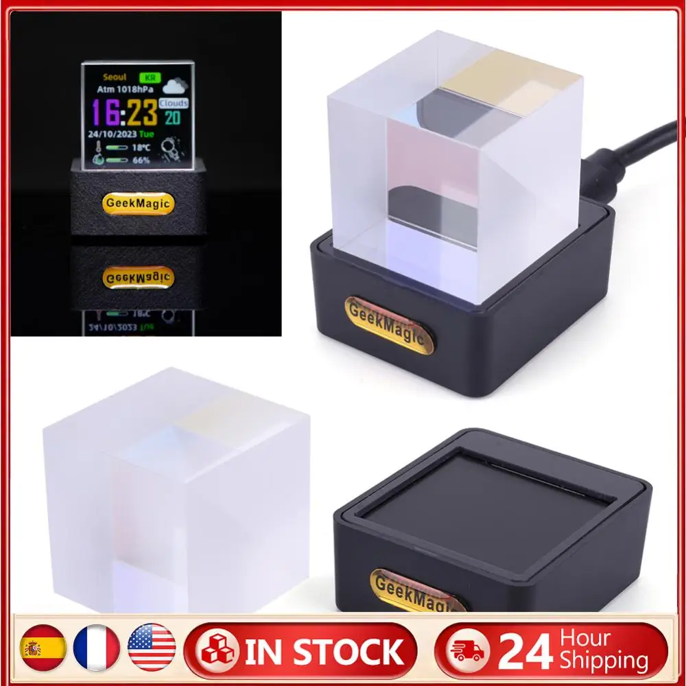Smart Crystal Cube Photo Display Digital Clock Weather Station