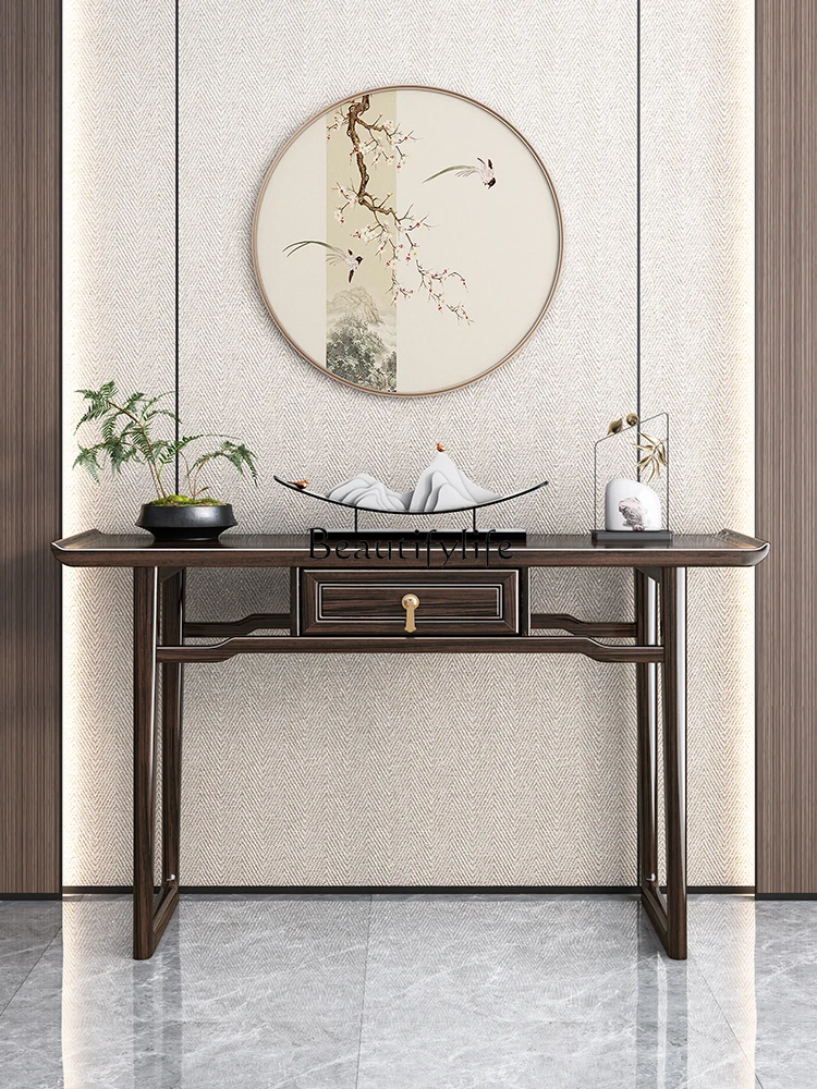 

Chinese Style Console Tables Wall a Long Narrow Table Side View Sets Entrance Cabinet Light Luxury Zen Solid Wood Altar