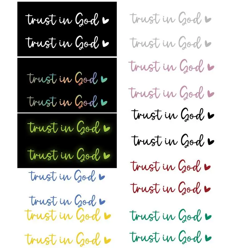 2pcs Trust in god car rearview Mirror Sticker Vehicles Window Decals Car Decoration Funny Car Decal Rear View Glass Accessories
