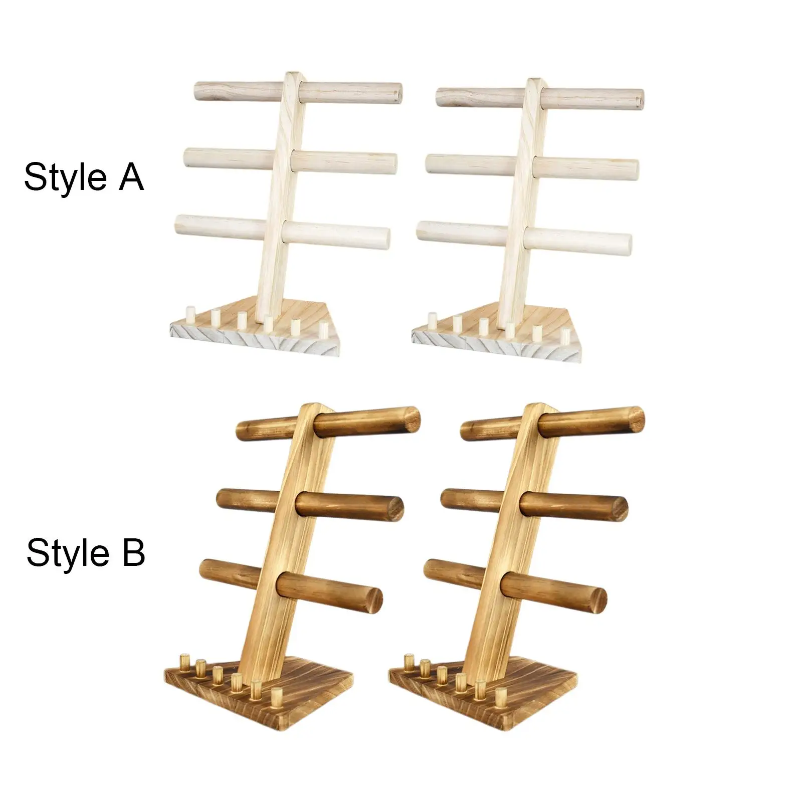 

Jewelry Display Stand Wood Tabletop Bracelet Bangle Organizer 3 Tier Bracelet Display Stand for Bangle Scrunchie Store Tradeshow