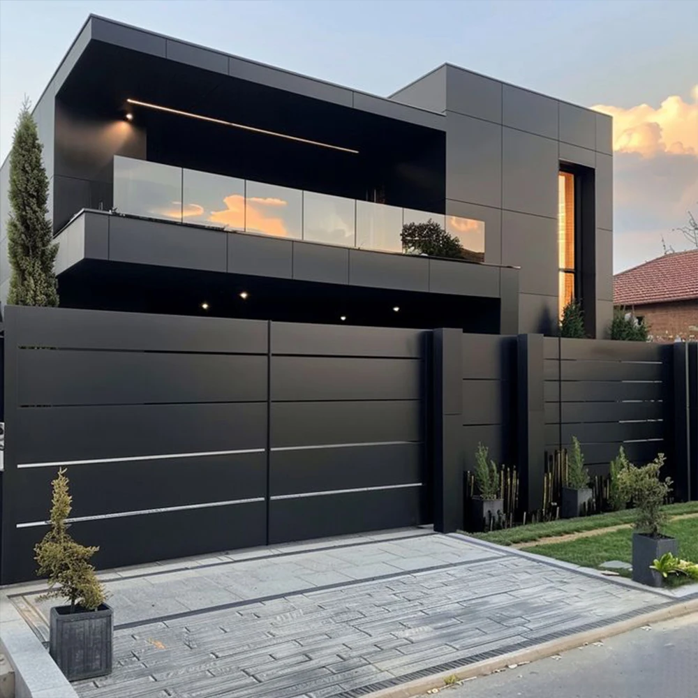 Sixinalu Casement Gates Entrance Door Panel Front Entry Exterior Interior Aluminum Door Home Improvement Decor Custom 2.2x1.2M