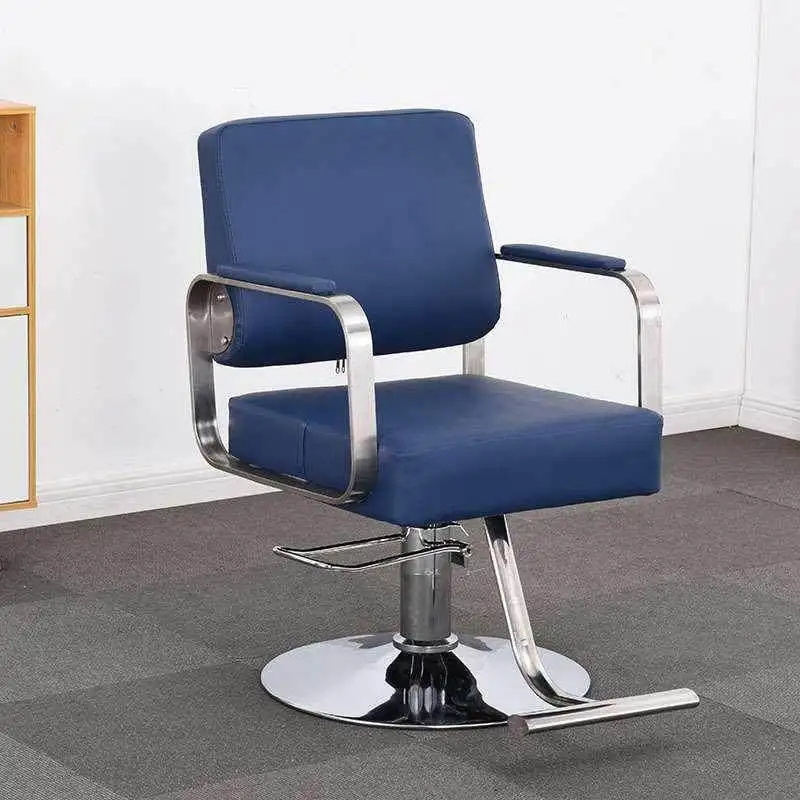 

Stainless Steel Regulate Barber Chairs Handrail Hydraulic Pressure Rotate Barber Chairs Silla Barberia Salon Furniture QF50BC