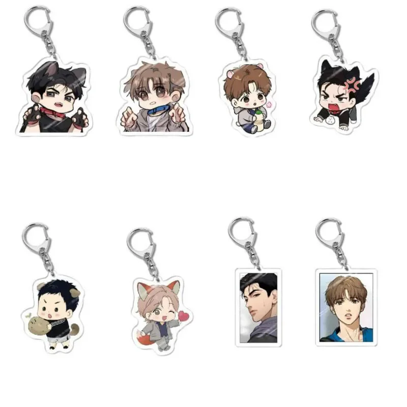 

8pcs/lot Anime Jinx Acrylic Keychain Cute Cartoon Joo Jaekyung Kim Dan Figure Keyring Bag Pendant Chaveio Ornament Jewelry Gift