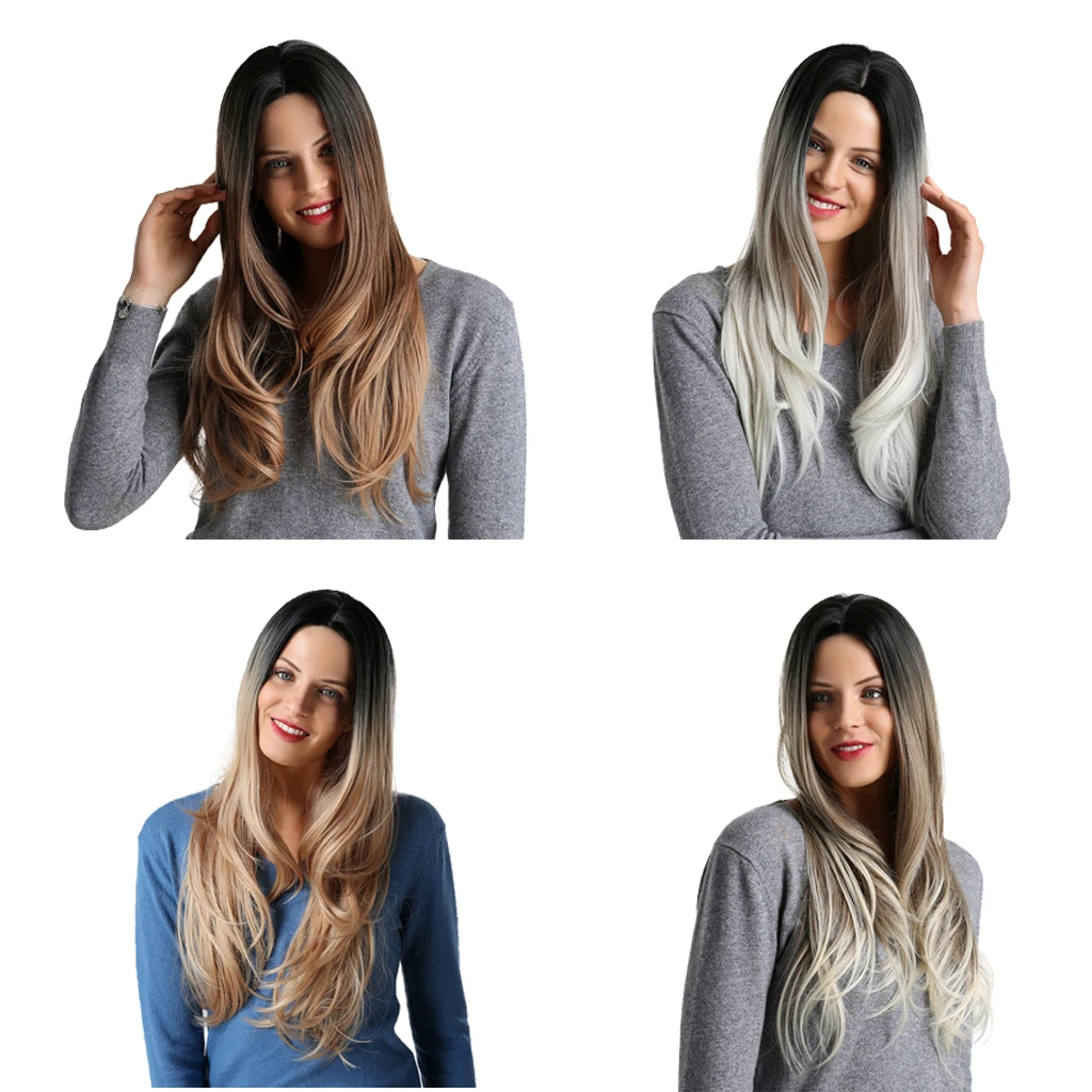 Fashion Casual Elegant Straight Women Wig Layered Synthetic Girls Lady Hair Replacement 26 Inches