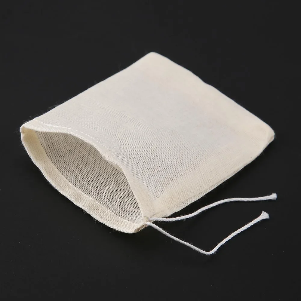 20pcs/Lot Tea Bags Cotton Gauze Tea Filter Bags for Spice Infuser with String Heal Seal Disposable Teabags Empty Bag