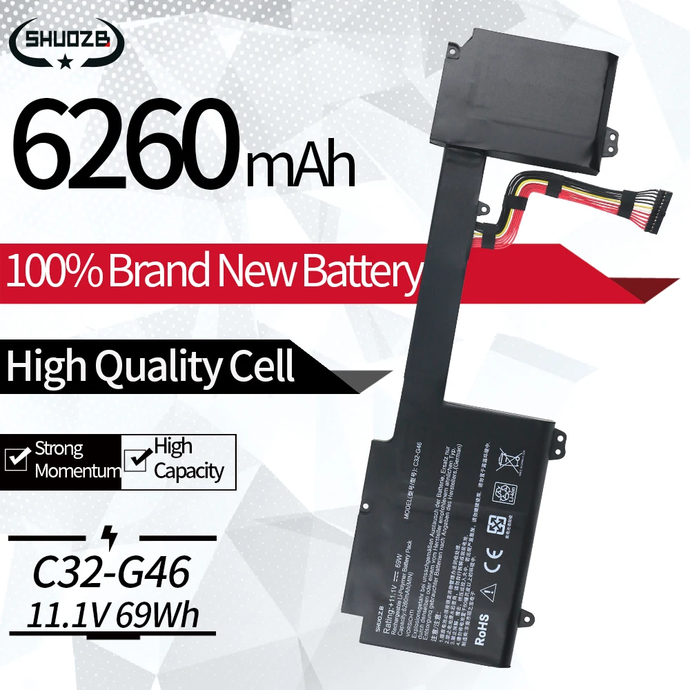 Nova Bateria do Portátil para Asus G46 C32-g46 G46v G46vw G46ei363vm G46vw-bsi5n06 Pro G46 Pro G46v Pro 69wh G46vw Series 11.1v 6260mah