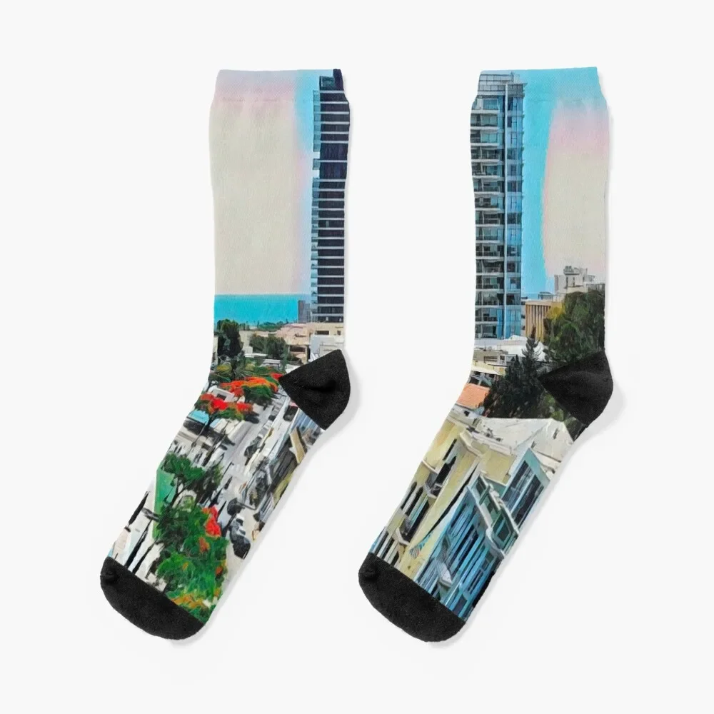 

Tel Aviv Streets Socks gym winter thermal warm winter anime Women Socks Men's