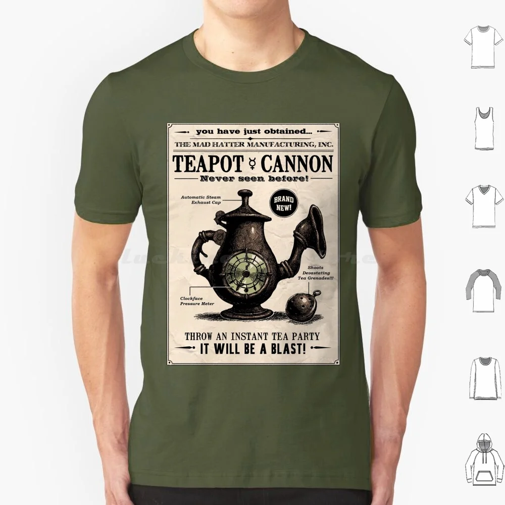 Teiera Cannone (Alice Madness Returns ) T Shirt Big Size 100% Cotone Alice Madness Returns Teiera Cannon Fight Monster