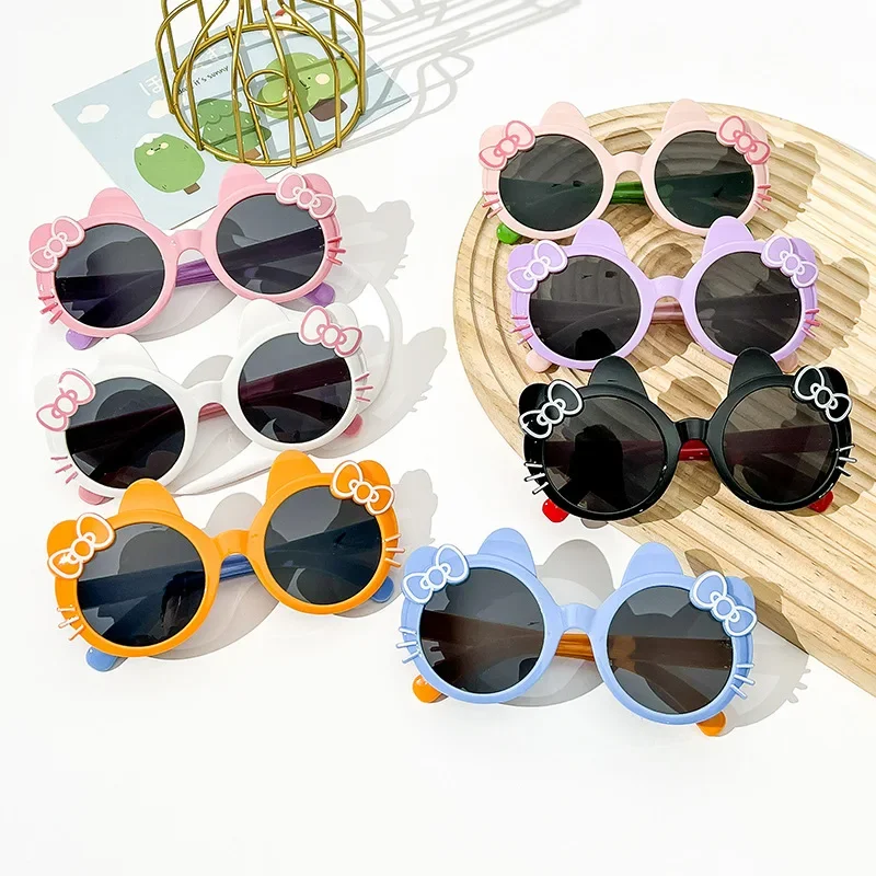 New Children Lovely Sunglasses Baby New Bow Fashion Sunvisor Sun Glasses Summer Girl Cat Kitty Eyewear Kids Cute Oculos