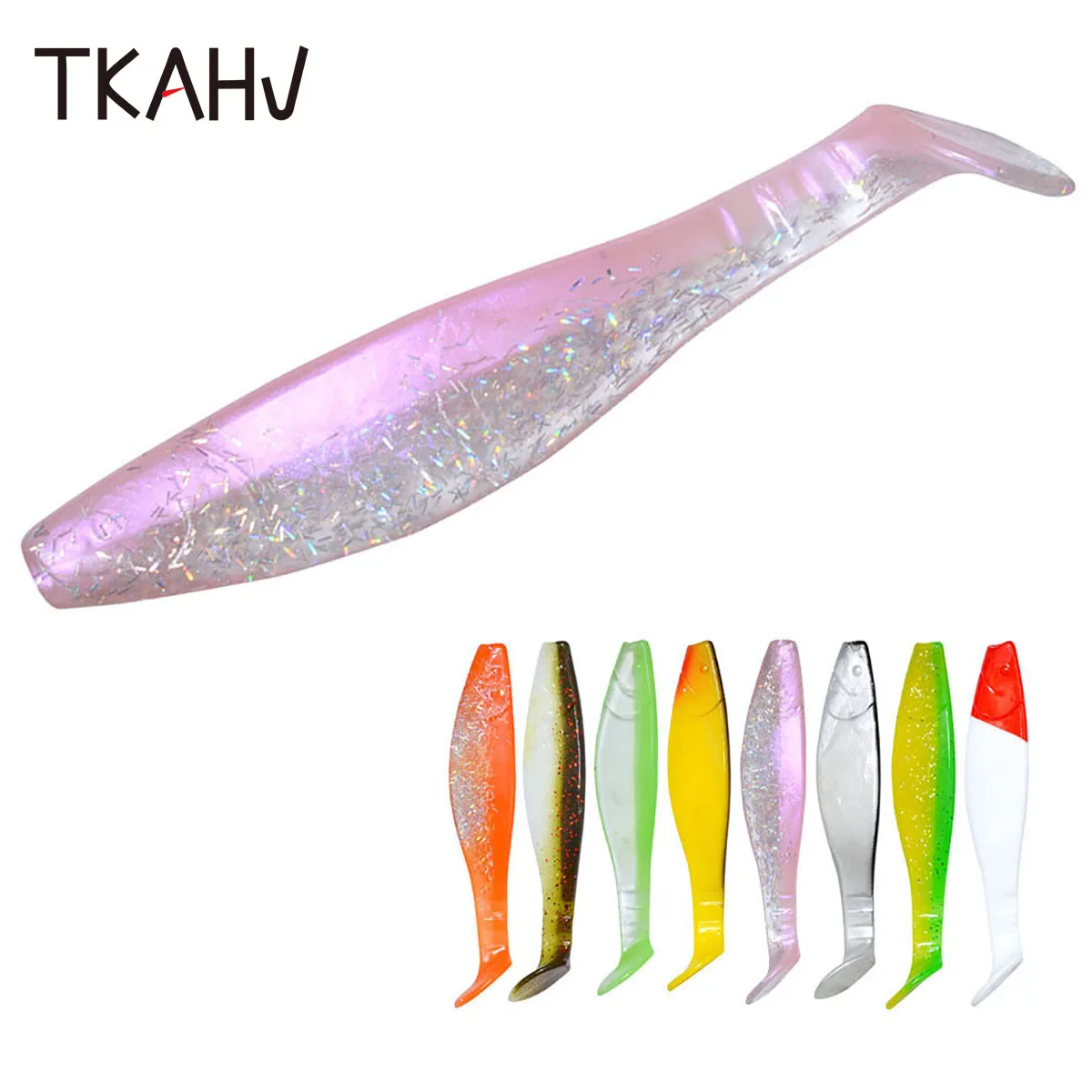 

TKAHV 10 PCS 110mm 9.5g Paddle Tail Artificial Fishing Lure Jig Wobblers Silicone Soft Bait Shad Bass Shiner Swimbait Tackle