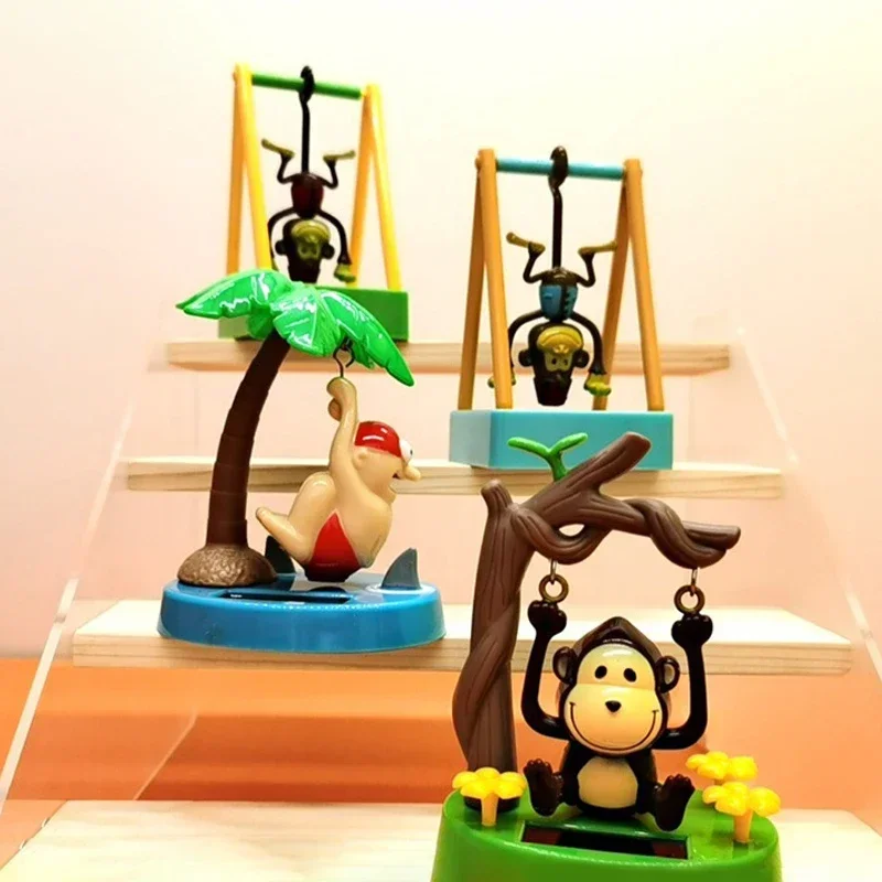 Solar Ornaments Bobblehead Doll Swing Monkey Gift ornament crafts miniature figurines miniature ornament