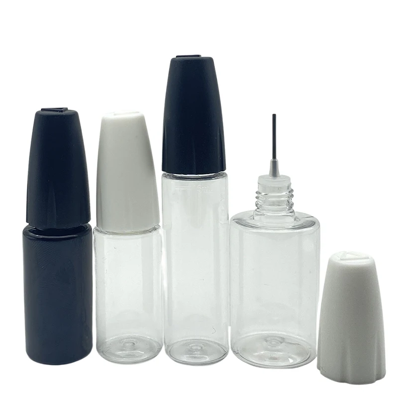 

5/10PCS Empty Refillable Bottle Needle Tip Dropper Bottle for Ego,E Liquid ,oil, Clear Plastic Needle Bottle 10ML 15ML 20ML