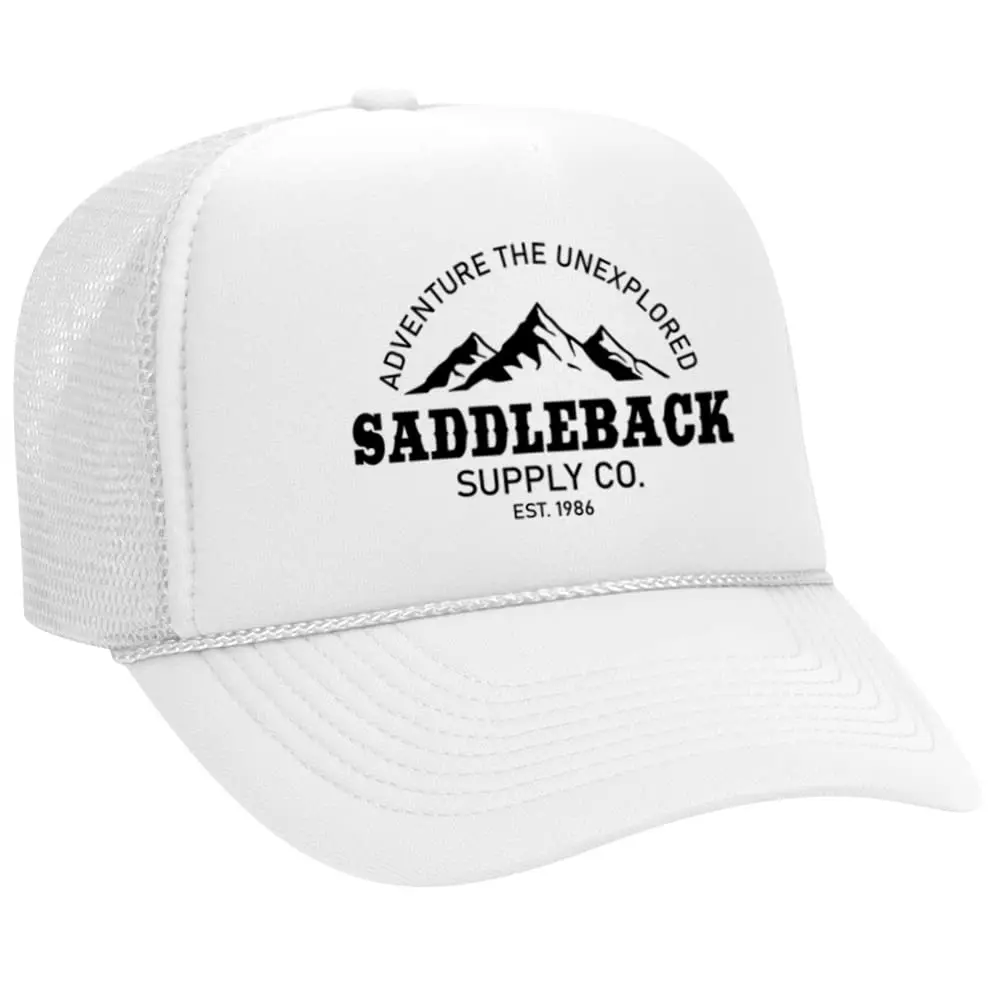 Foam Snapback Trucker Hat Vintage Classic Logo-White/b