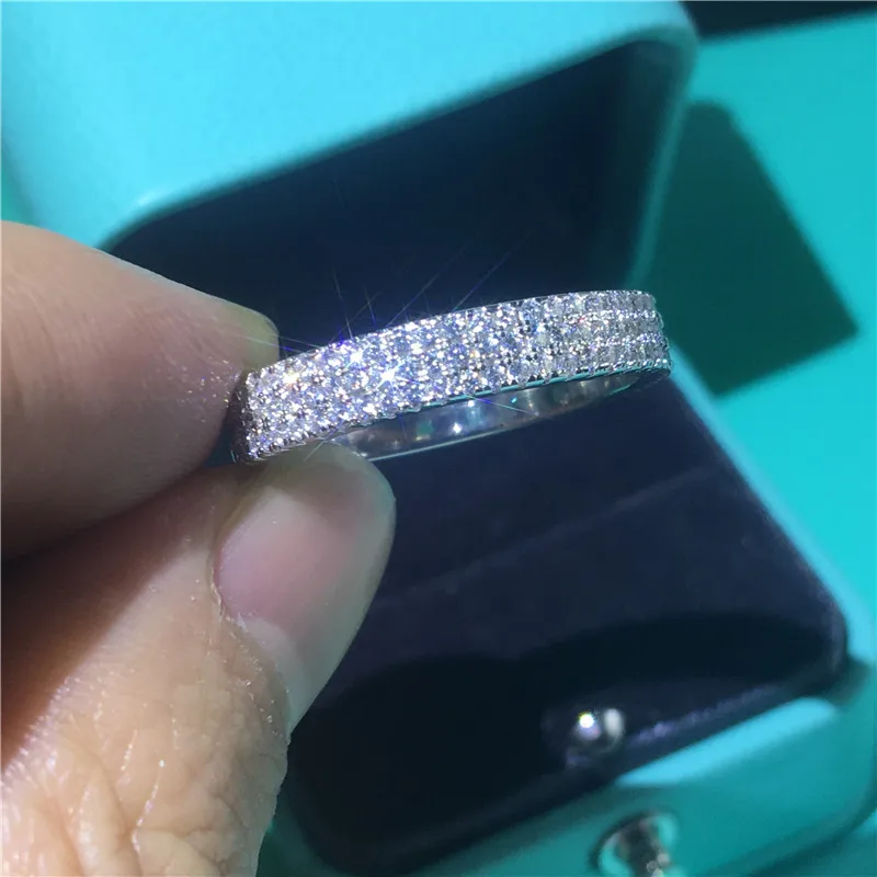 925 Sterling Silver Promise Ring Pave AAAAA cz Stone Engagement Wedding Band For Women Bridal Jewelry
