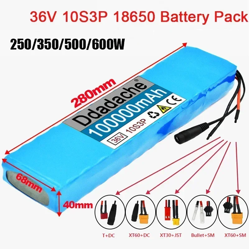 

10S3P 36V 100Ah Battery ebike battery pack 18650 Li-Ion Batteries 350W 500W For High Power electric scooter Motorcycle Scooter