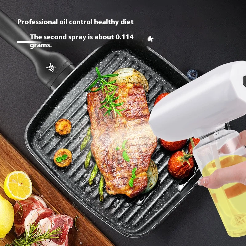 Electric Oil Spray Bottle 300Ml Glass Cooking Oil Dispensers Olive Butters Sprayers for Kitchen Air Fryer Bbq Salad Baking